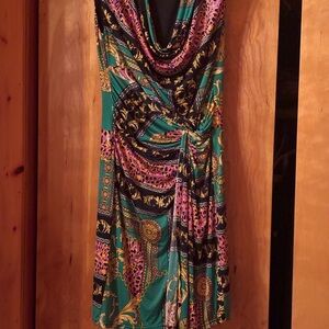 Multicolor Draped Dress